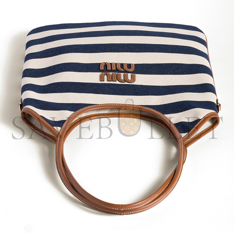MIU MIU IVY CANVAS AND LEATHER BAG 5BG231_2IBB (40*35cm)